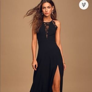 Size XL black lace Lulu's maxi dress